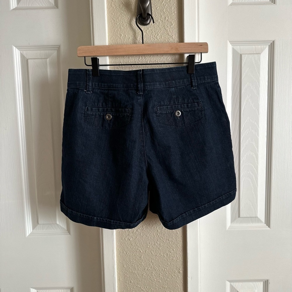 Gloria Vanderbilt Celine High Waist Navy Denim Short Size: 8 - Picture 5 of 8